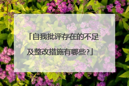 自我批评存在的不足及整改措施有哪些?