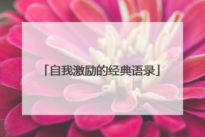 自我激励的经典语录