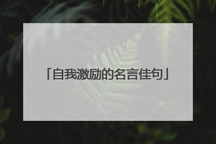 自我激励的名言佳句