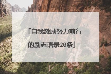 自我激励努力前行的励志语录20条
