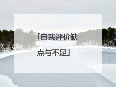 自我评价缺点与不足