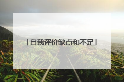 自我评价缺点和不足