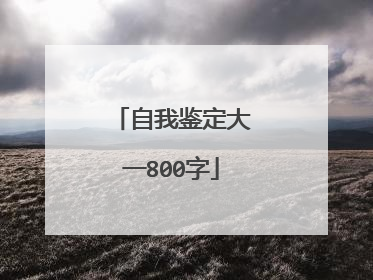 自我鉴定大一800字