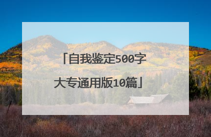 自我鉴定500字大专通用版10篇
