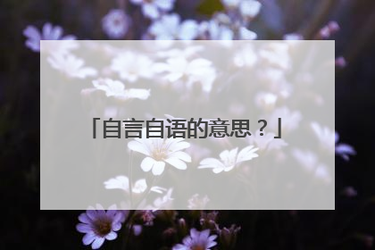 自言自语的意思?