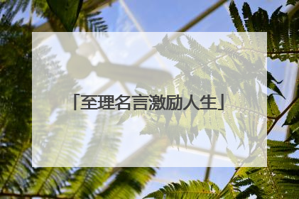 至理名言激励人生