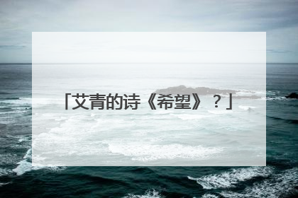 艾青的诗《希望》?