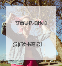 艾青诗选摘抄加赏析读书笔记