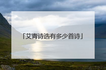 艾青诗选有多少首诗