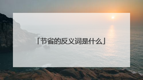 节省的反义词是什么