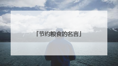 节约粮食的名言