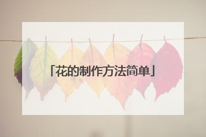 花的制作方法简单