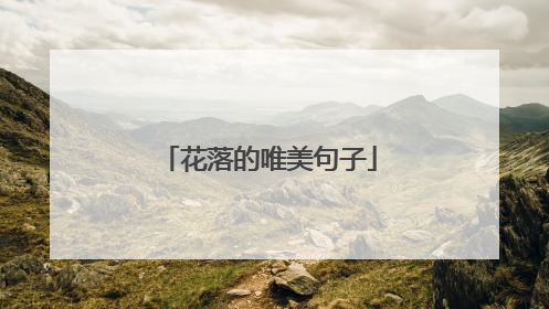 花落的唯美句子