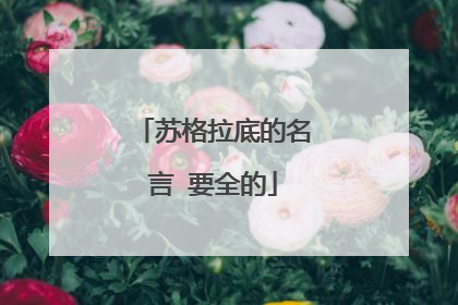 苏格拉底的名言 要全的