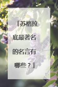 苏格拉底最著名的名言有哪些?
