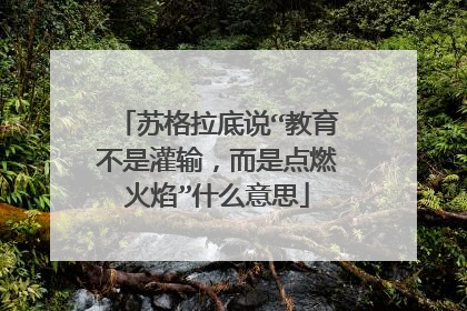 苏格拉底说“教育不是灌输,而是点燃火焰”什么意思