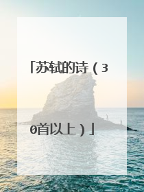 苏轼的诗（30首以上）