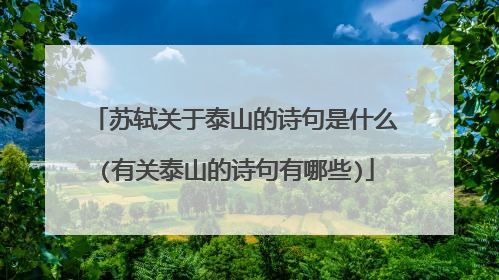 苏轼关于泰山的诗句是什么(有关泰山的诗句有哪些)