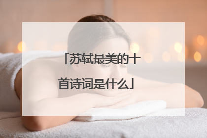 苏轼最美的十首诗词是什么