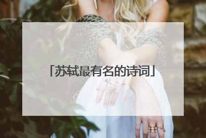 苏轼最有名的诗词