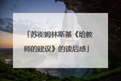 苏霍姆林斯基《给教师的建议》的读后感