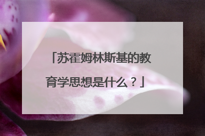 苏霍姆林斯基的教育学思想是什么？