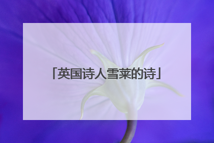 英国诗人雪莱的诗