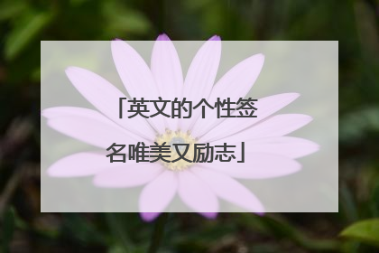 英文的个性签名唯美又励志