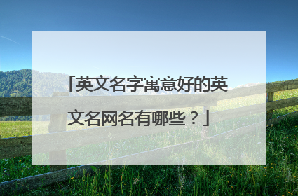 英文名字寓意好的英文名网名有哪些？