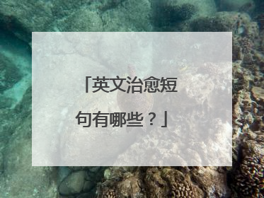 英文治愈短句有哪些?