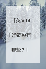 英文id干净简短有哪些？
