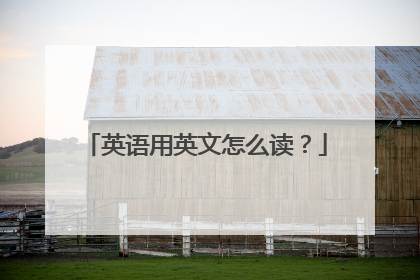 英语用英文怎么读?