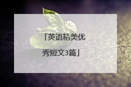 英语精美优秀短文3篇