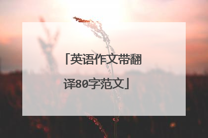英语作文带翻译80字范文