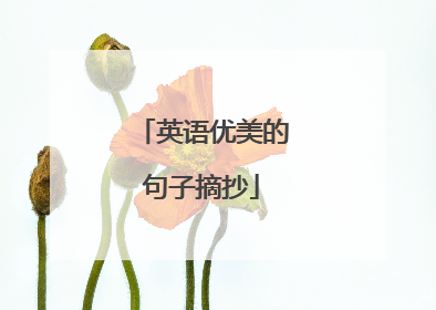 英语优美的句子摘抄