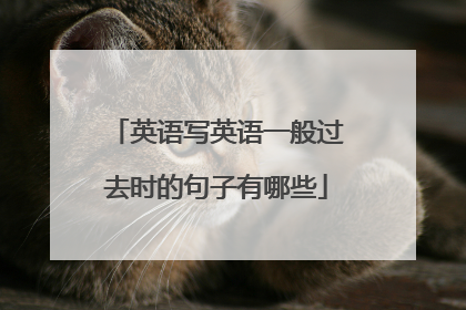 英语写英语一般过去时的句子有哪些