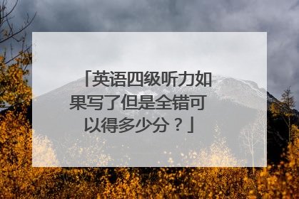 英语四级听力如果写了但是全错可以得多少分?