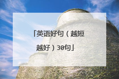 英语好句（越短越好）30句