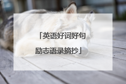 英语好词好句励志语录摘抄