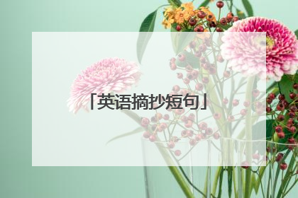 英语摘抄短句