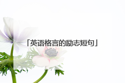 英语格言的励志短句