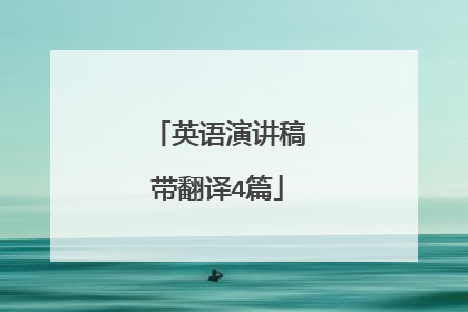 英语演讲稿带翻译4篇