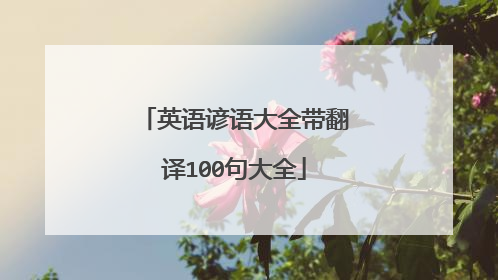 英语谚语大全带翻译100句大全