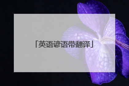 英语谚语带翻译