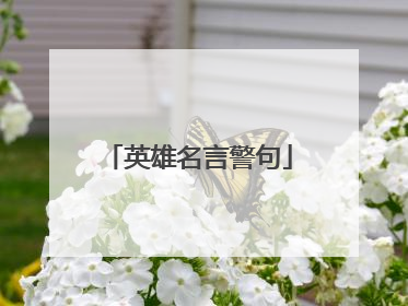 英雄名言警句