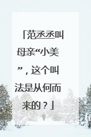 范丞丞叫母亲“小美”，这个叫法是从何而来的？