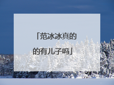 范冰冰真的的有儿子吗