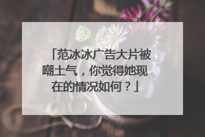 范冰冰广告大片被嘲土气,你觉得她现在的情况如何?