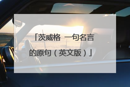 茨威格一句名言的原句(英文版)