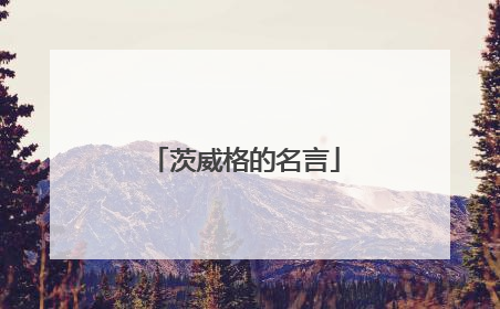 茨威格的名言